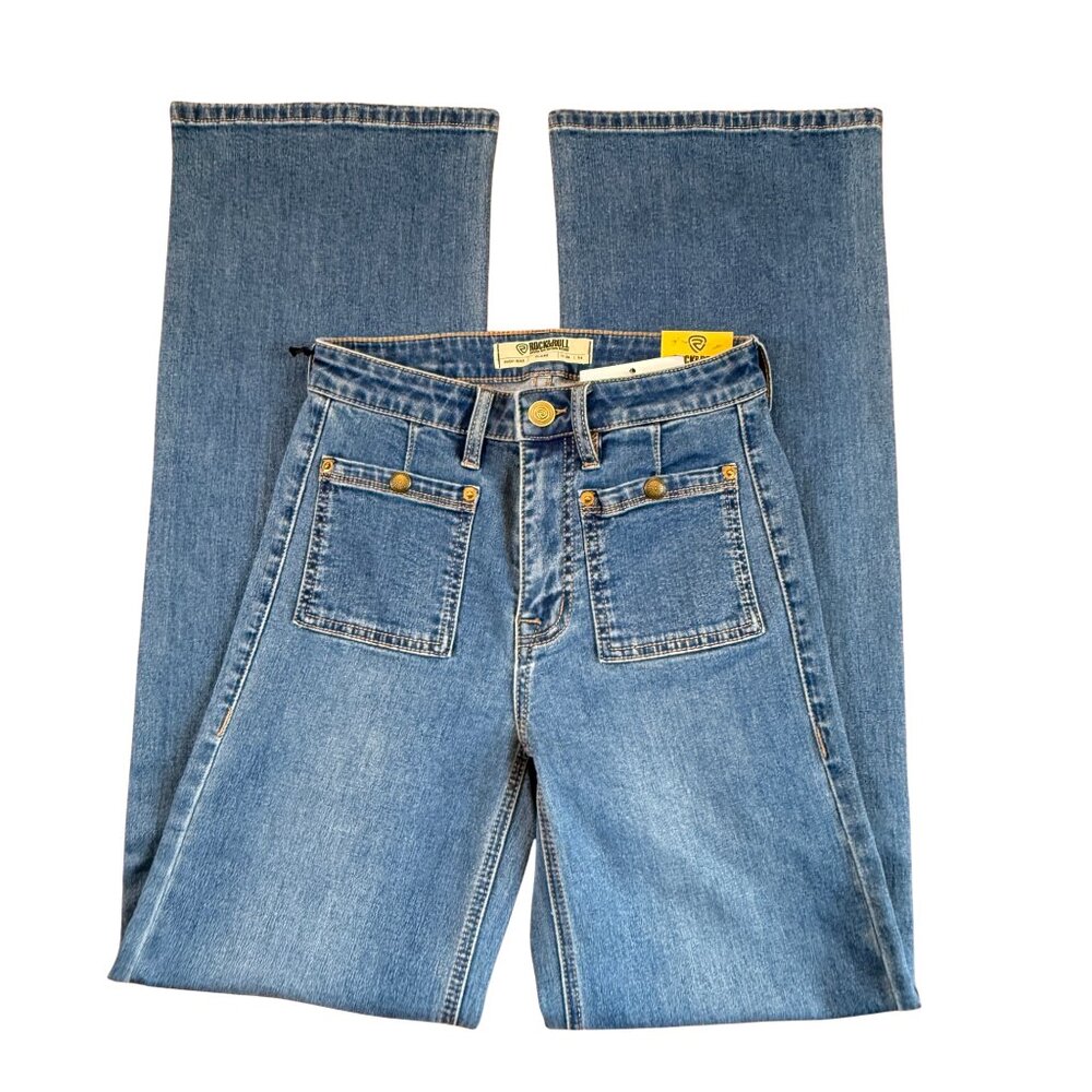 NEW Rock & Roll Denim Highrise Relaxed Flare Jeans – Women's Size 26x34